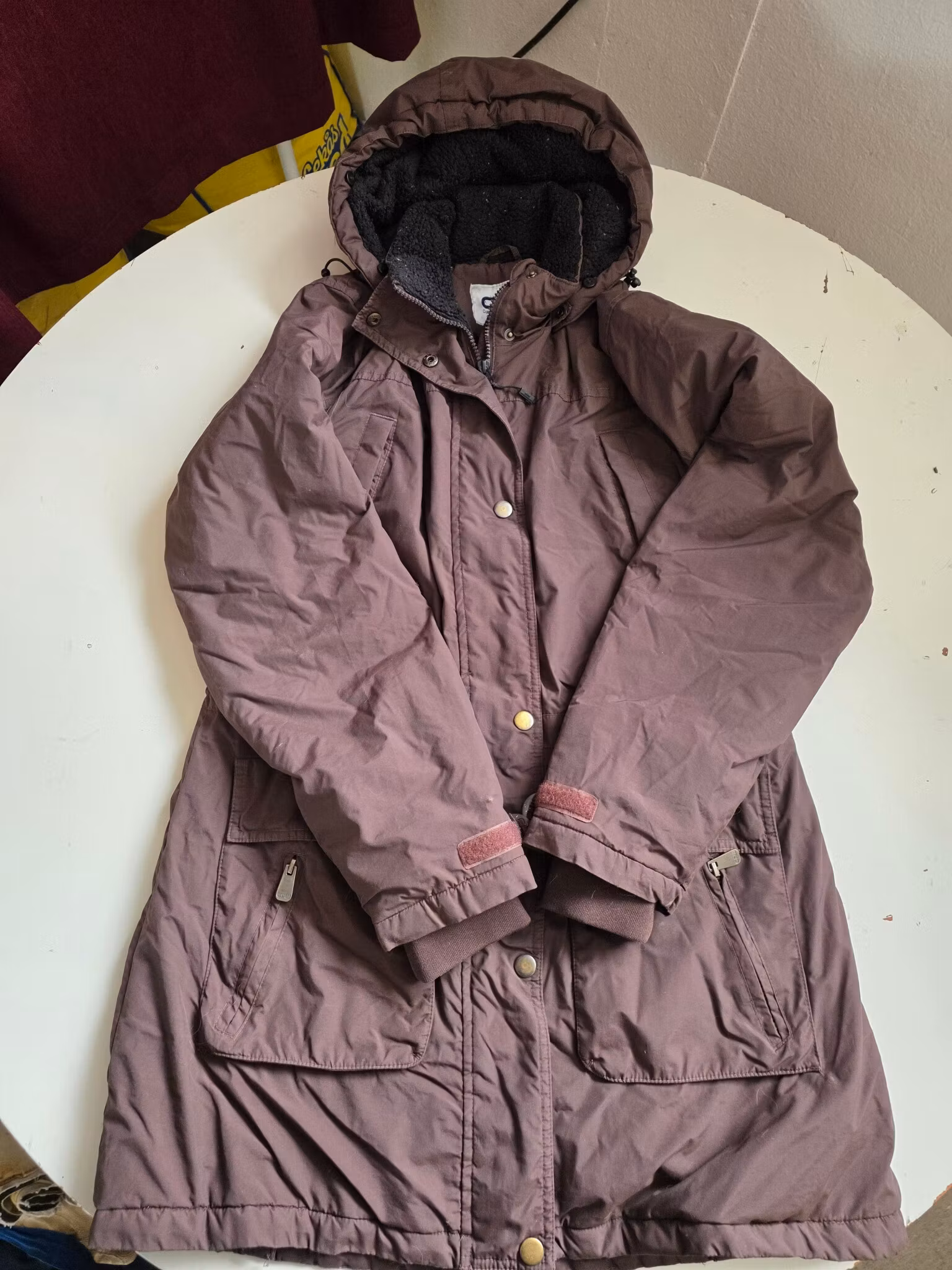 Brun kort vinterkappa SMALL CRW