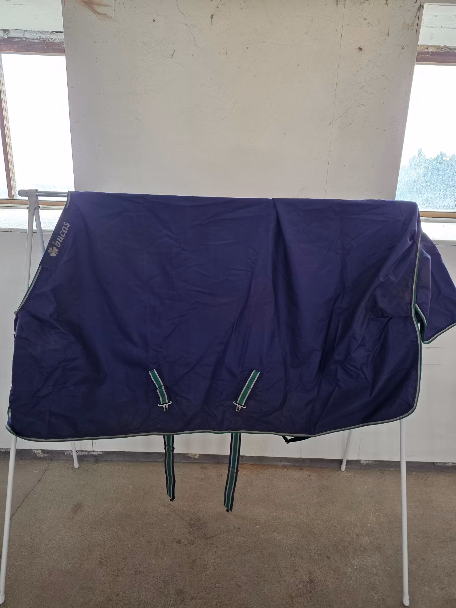 Blått regntäcke med fleecefoder 145 cm Bucas Smartex