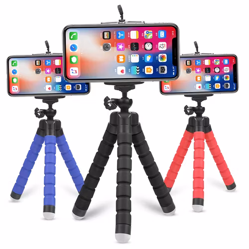 Fleksibel tripod til mobiltelefon eller actionkamera