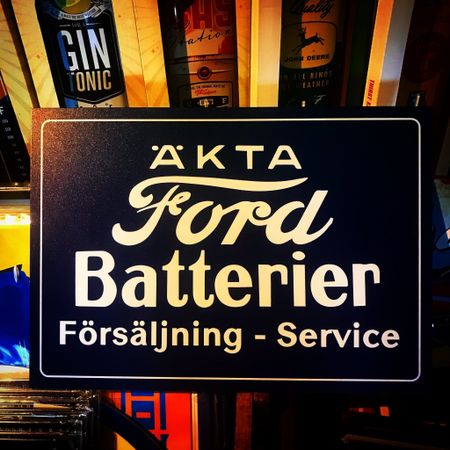 Ford Batterier Skylt