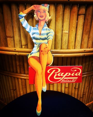 Rapid Motoroil Pinup skylt