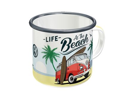 Vw Bulli Beach Emalj Kaffe-mugg