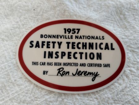 1957 Bonneville Safety Inspection dekal
