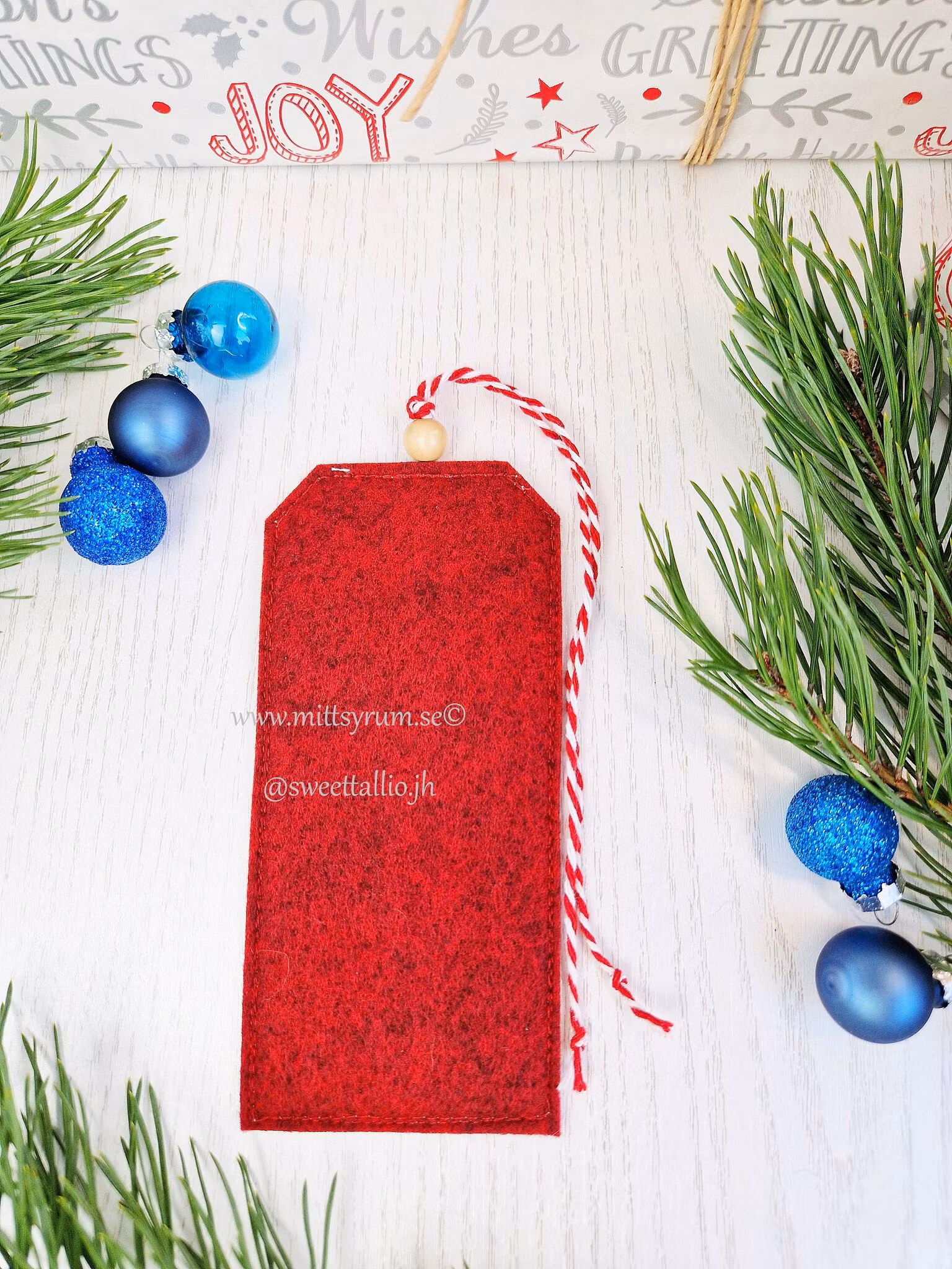 Julklapps tag Tomte Hjärta