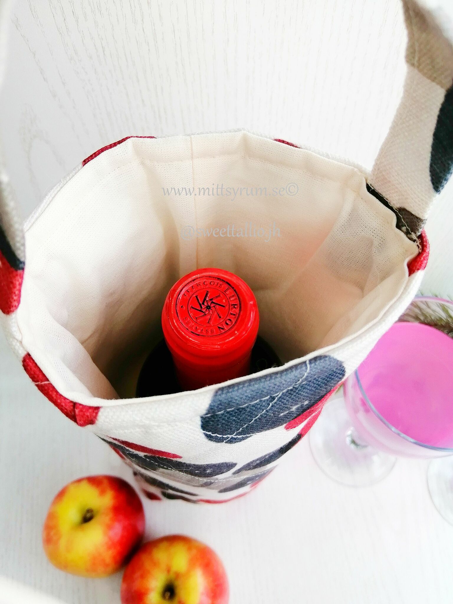 Presentpåse flaska Vinteräpple