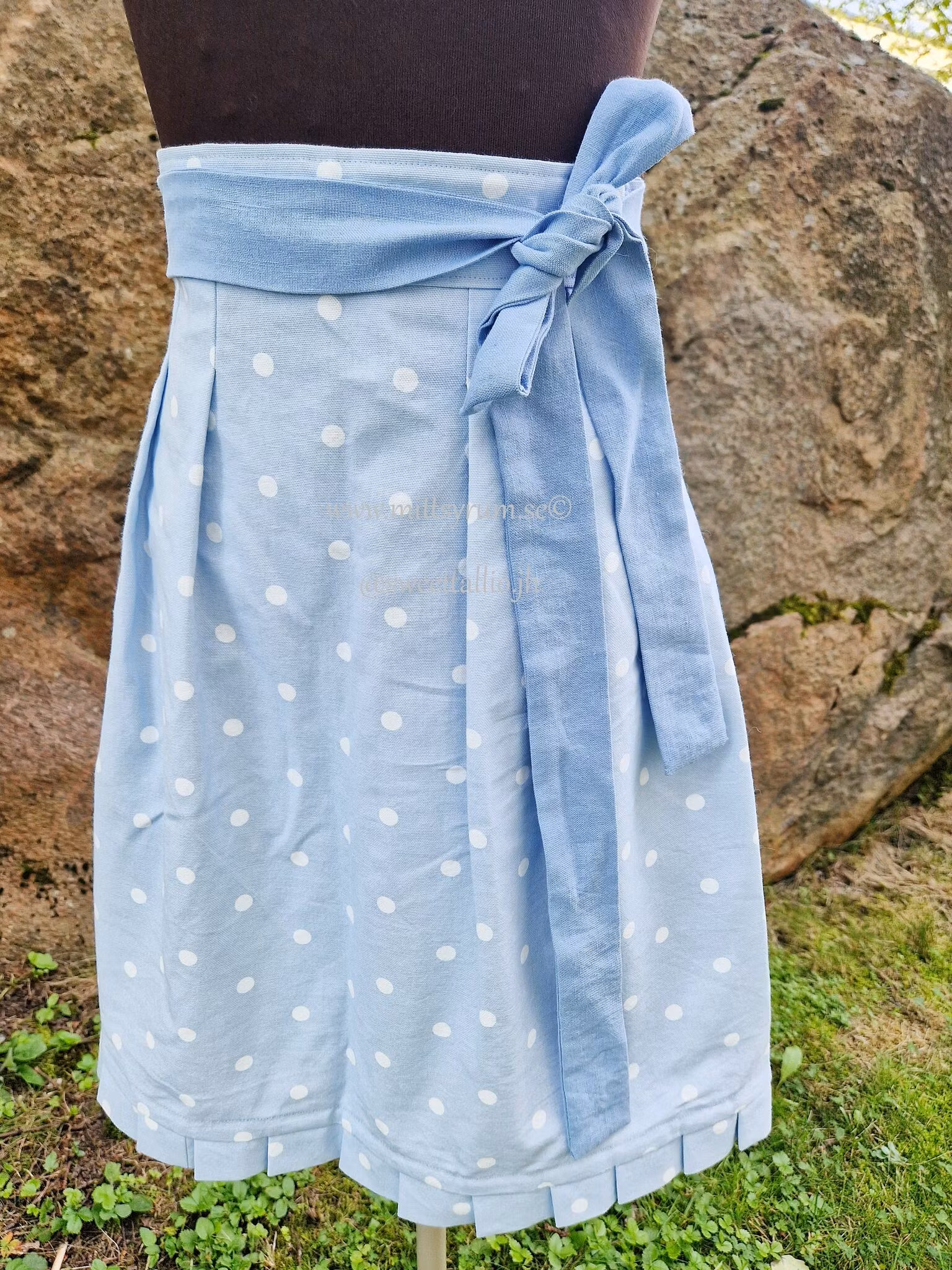 Förkläde Retro Blå Prick