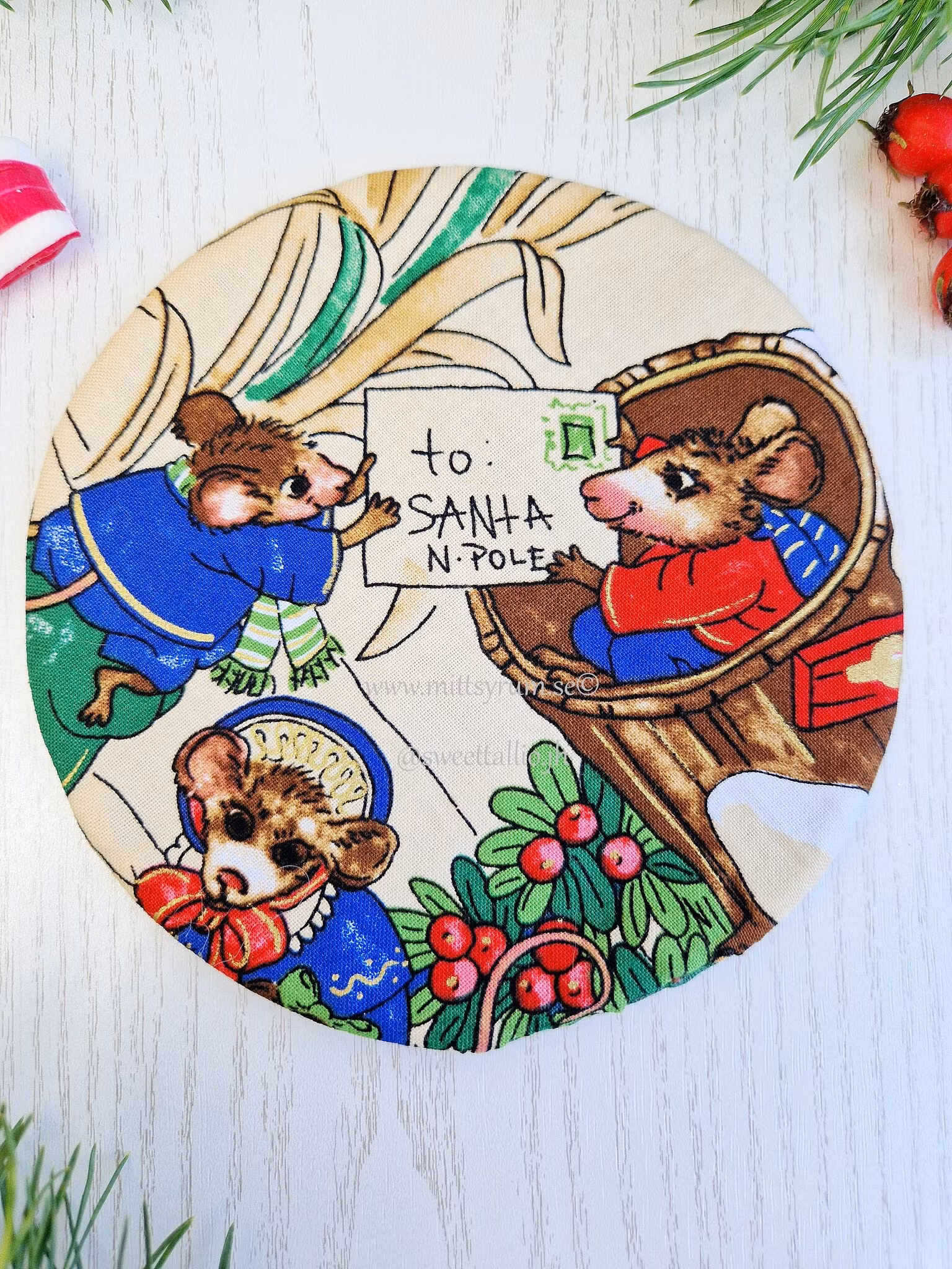 Glas/Mugg underlägg Julmöss