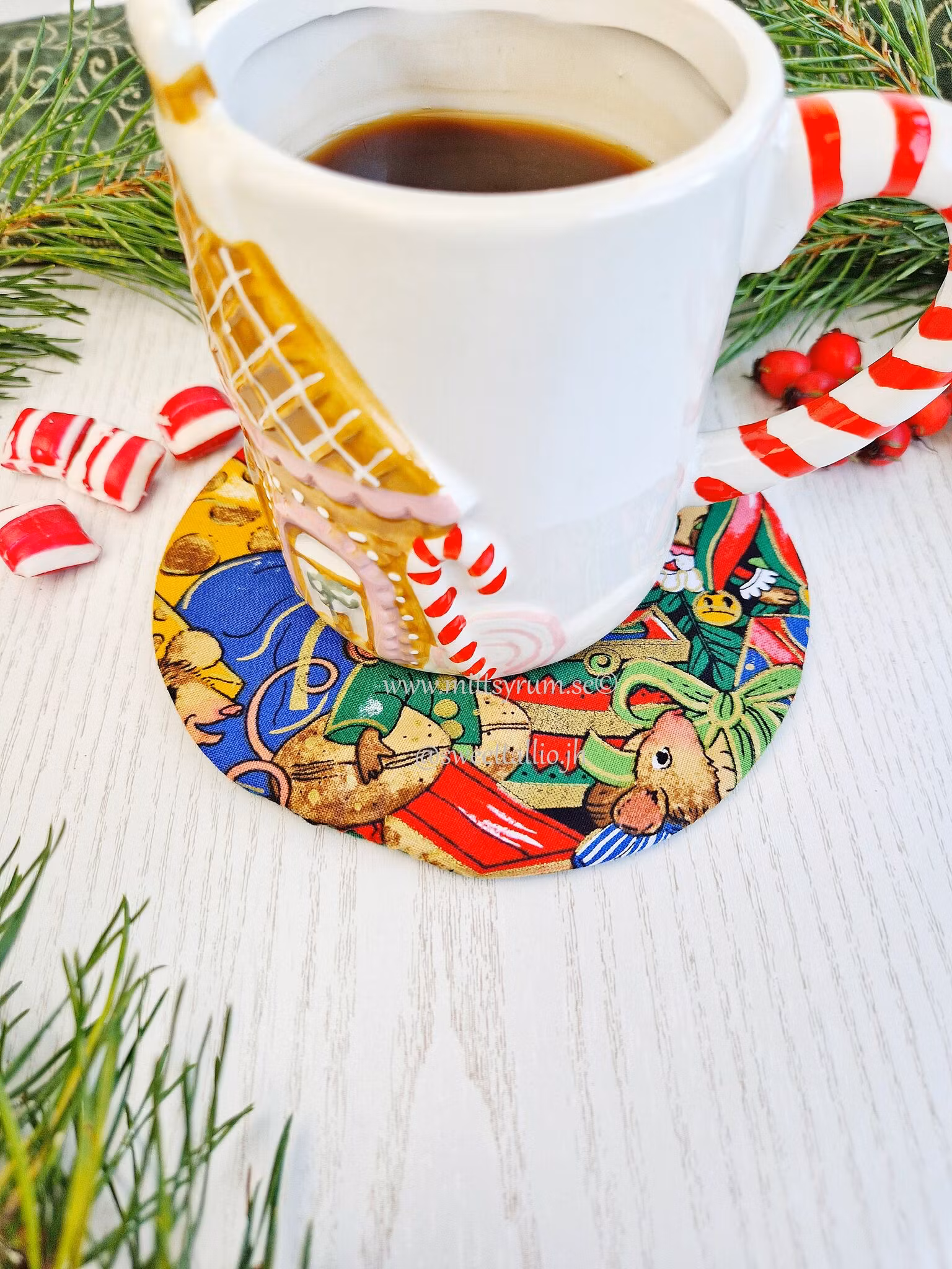 Glas/Mugg underlägg Julmöss