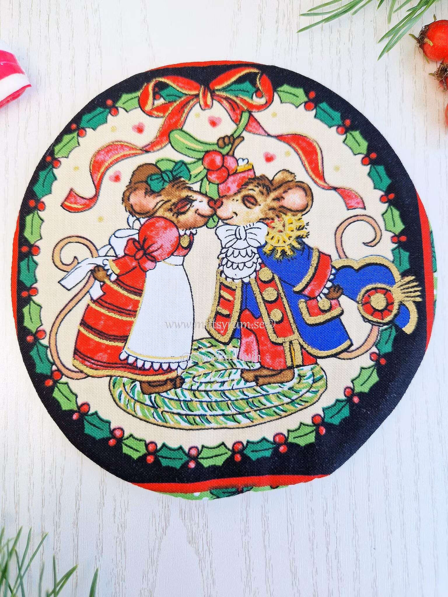 Glas/Mugg underlägg Julmöss