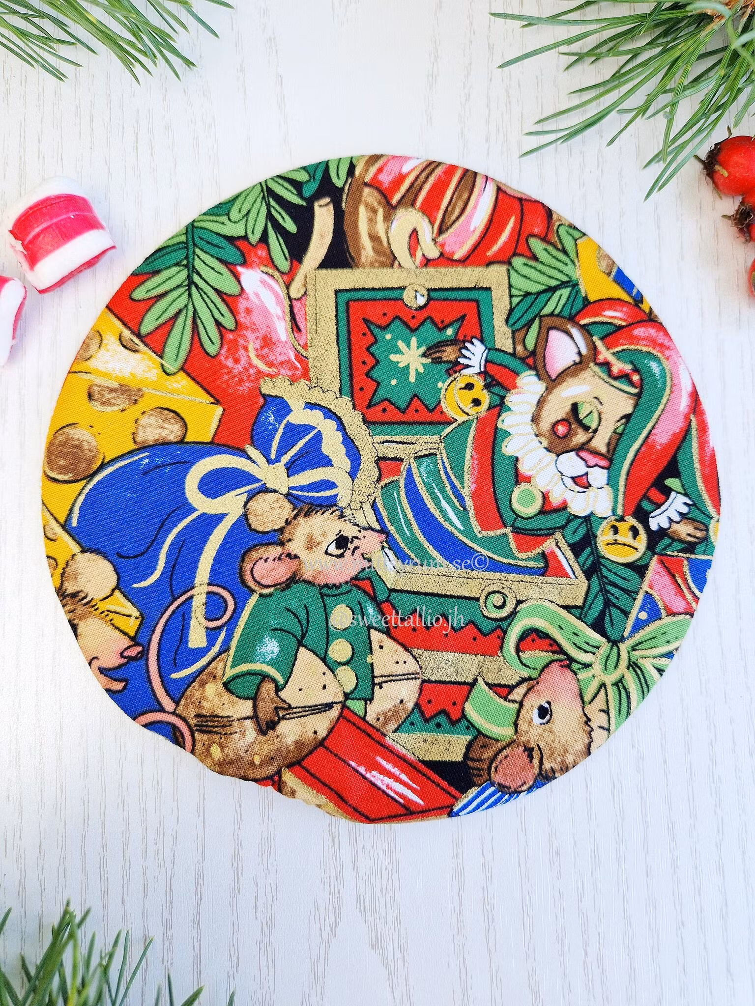 Glas/Mugg underlägg Julmöss