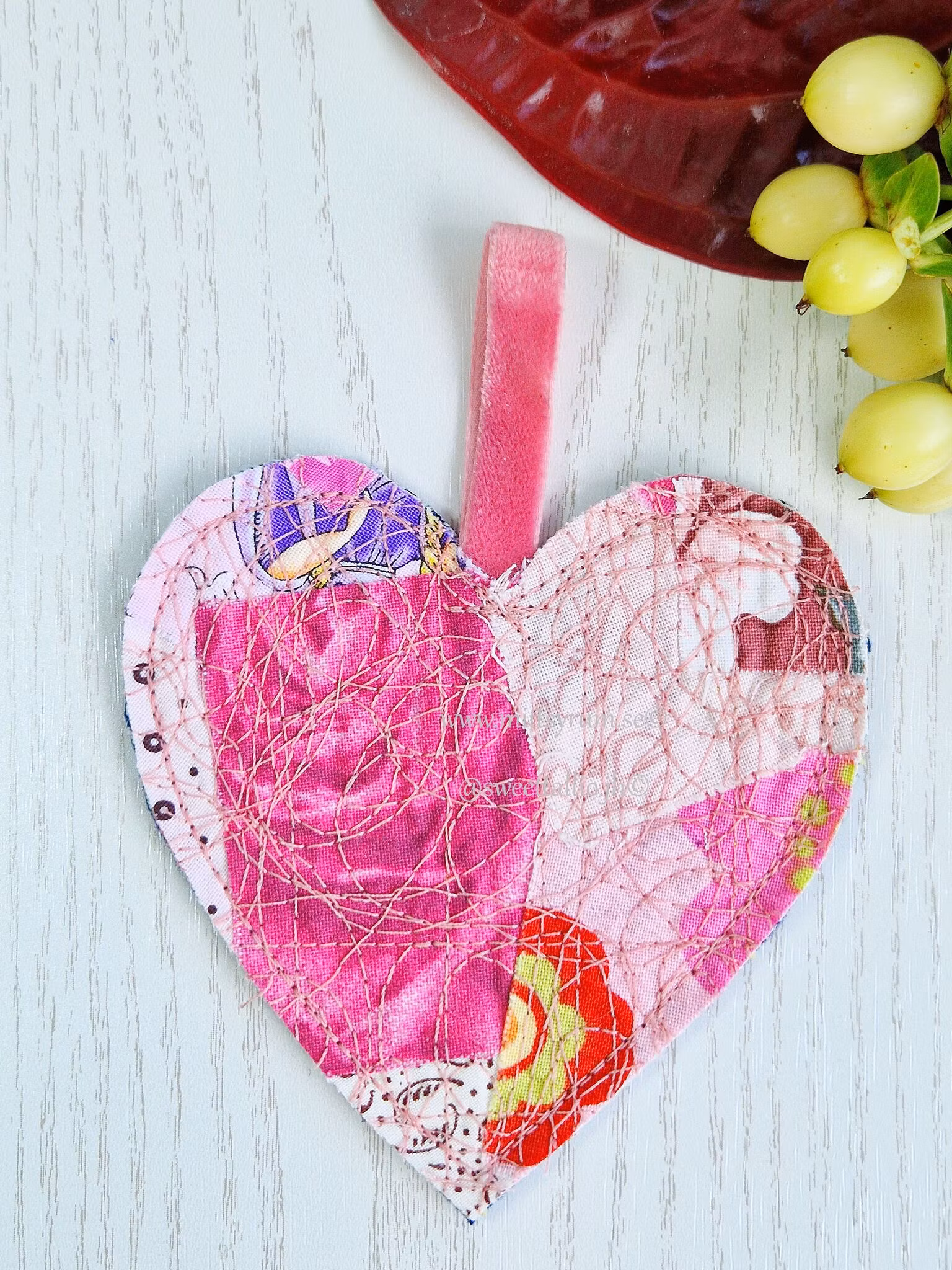Quiltat hjärta Rosa
