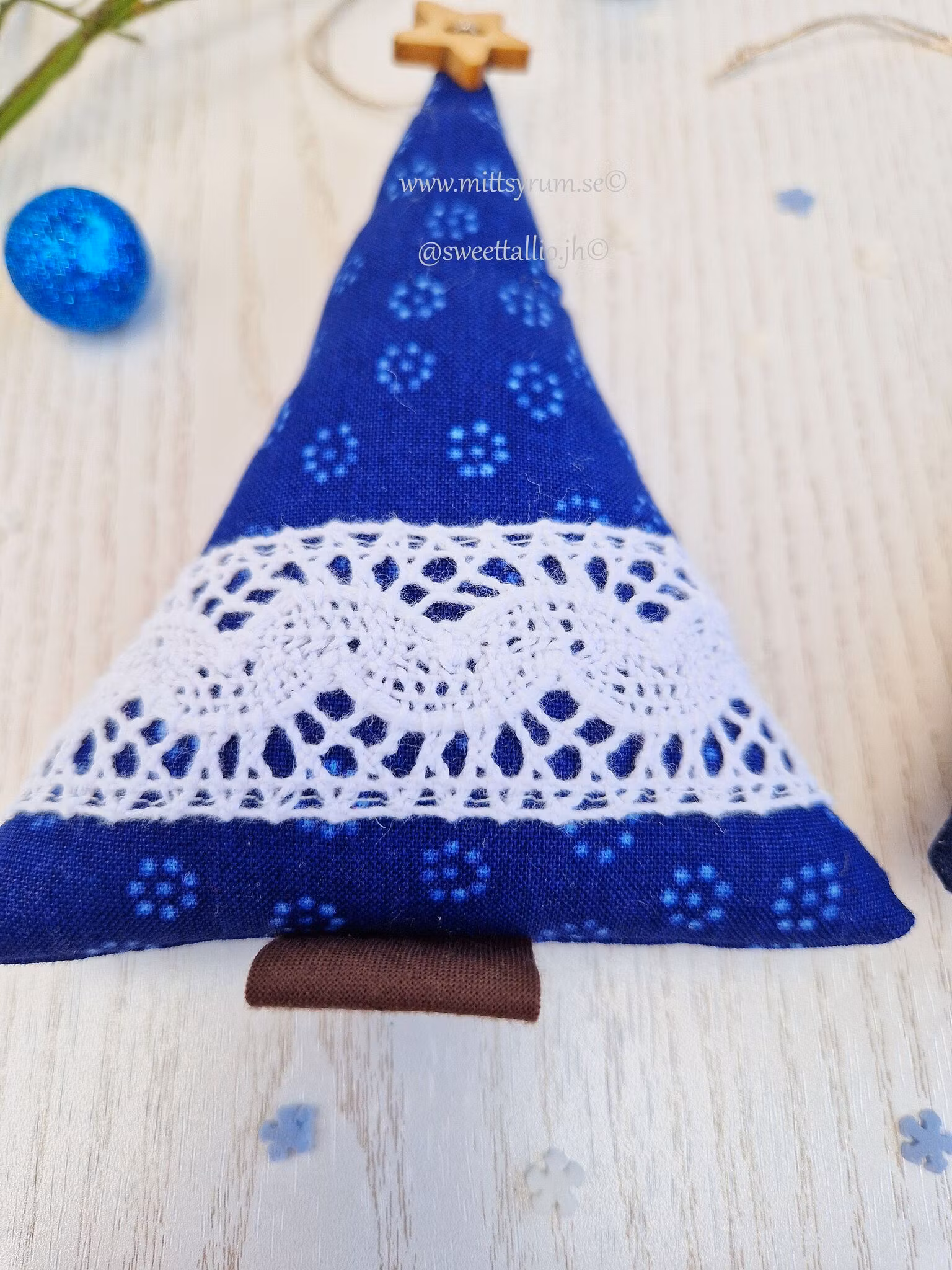 Julgran i tyg Blå