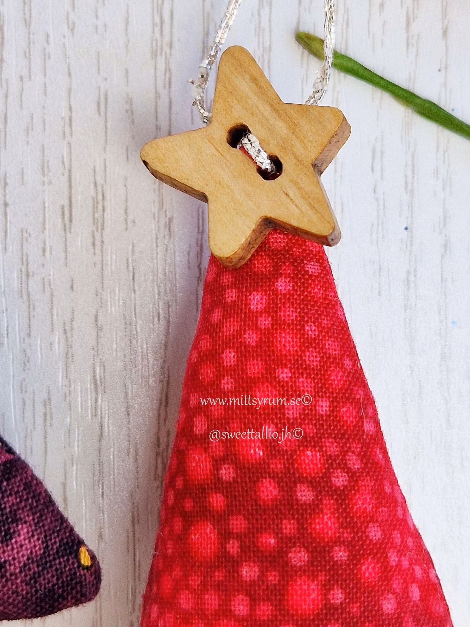 Julgran i tyg Röd