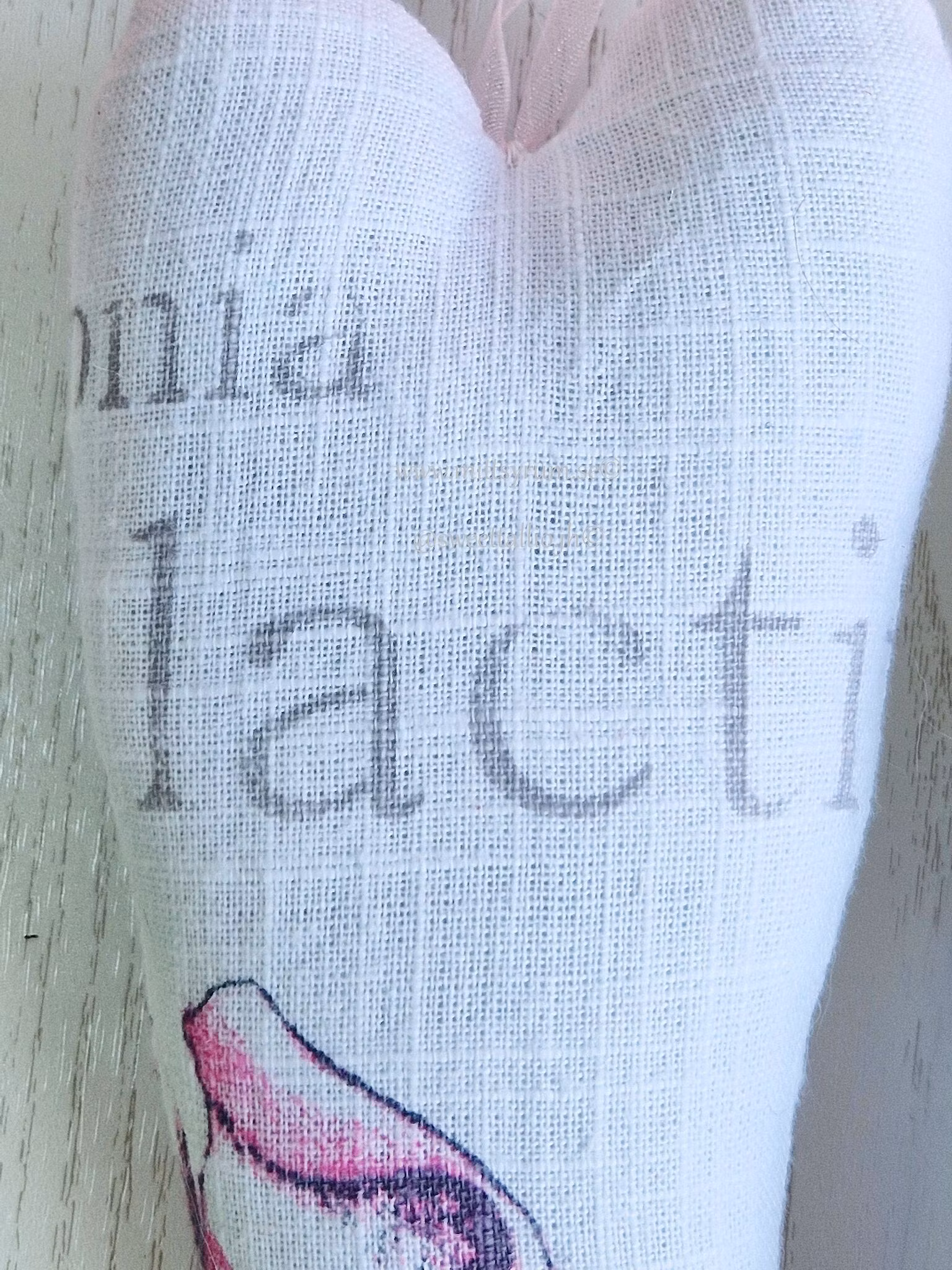 Tyghjärta smalt Rosa blom 2-pack
