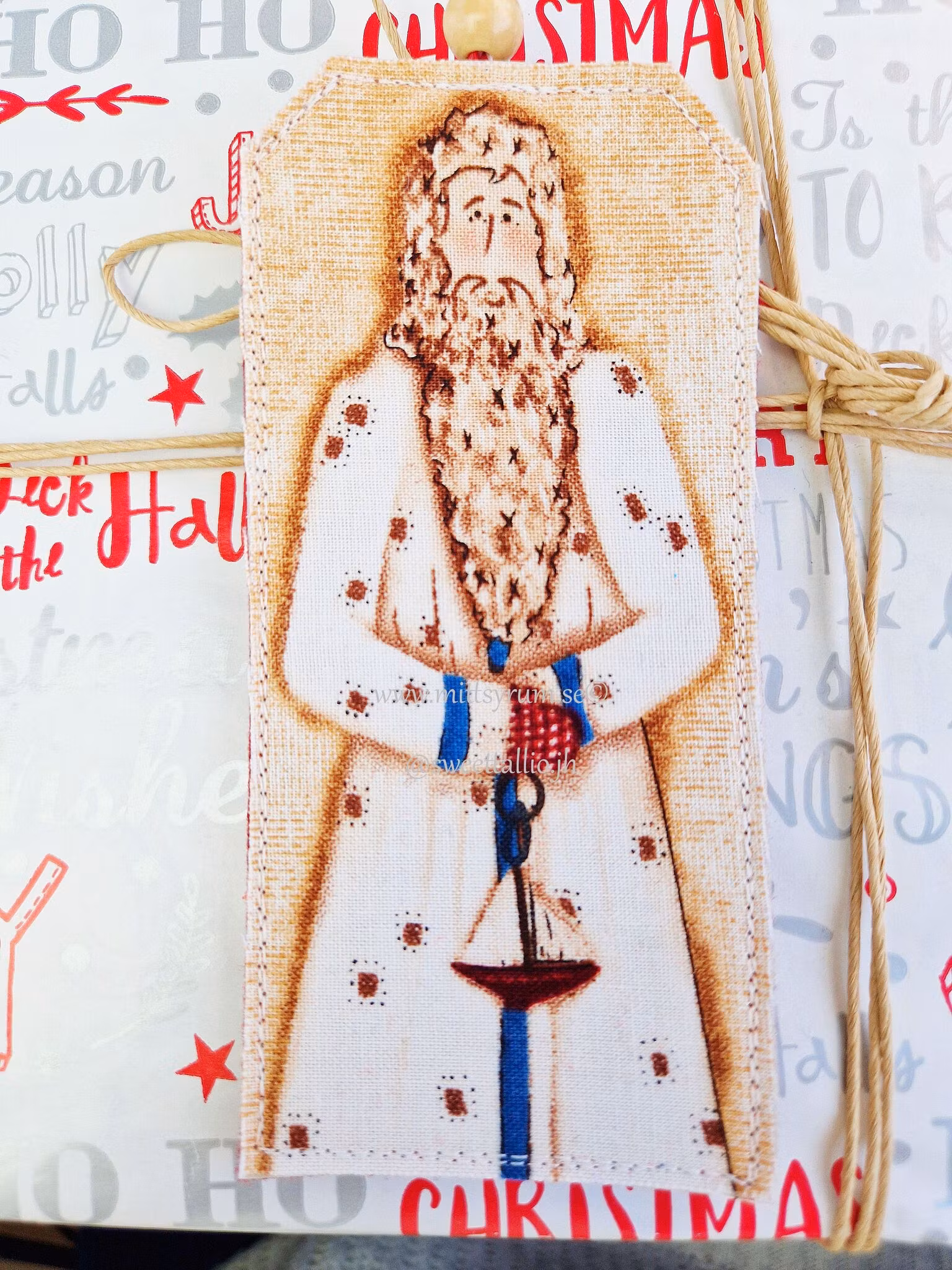 Julklapps tag Tomte Skepp