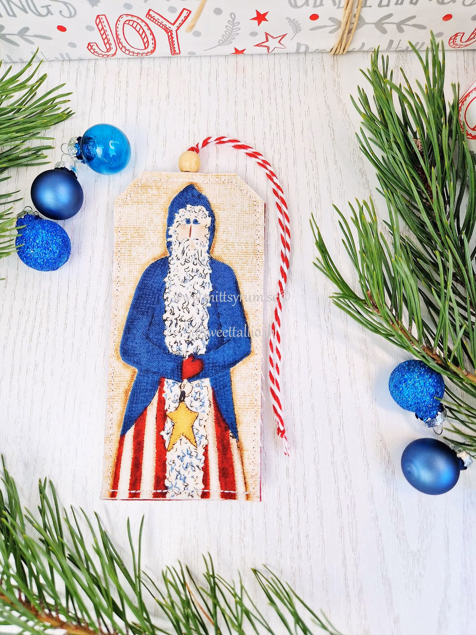 Julklapps tag Tomte Stjärna