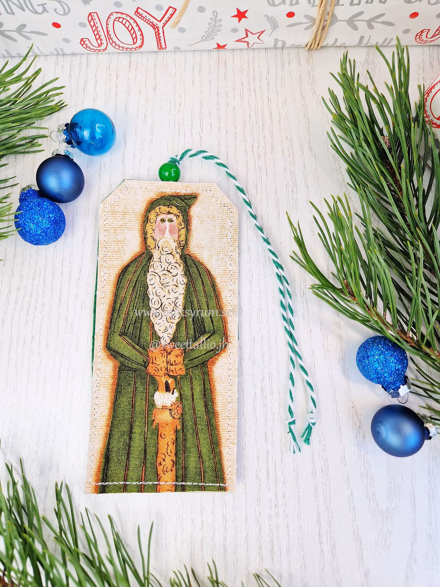 Julklapps tag Tomte Lamm Lejon