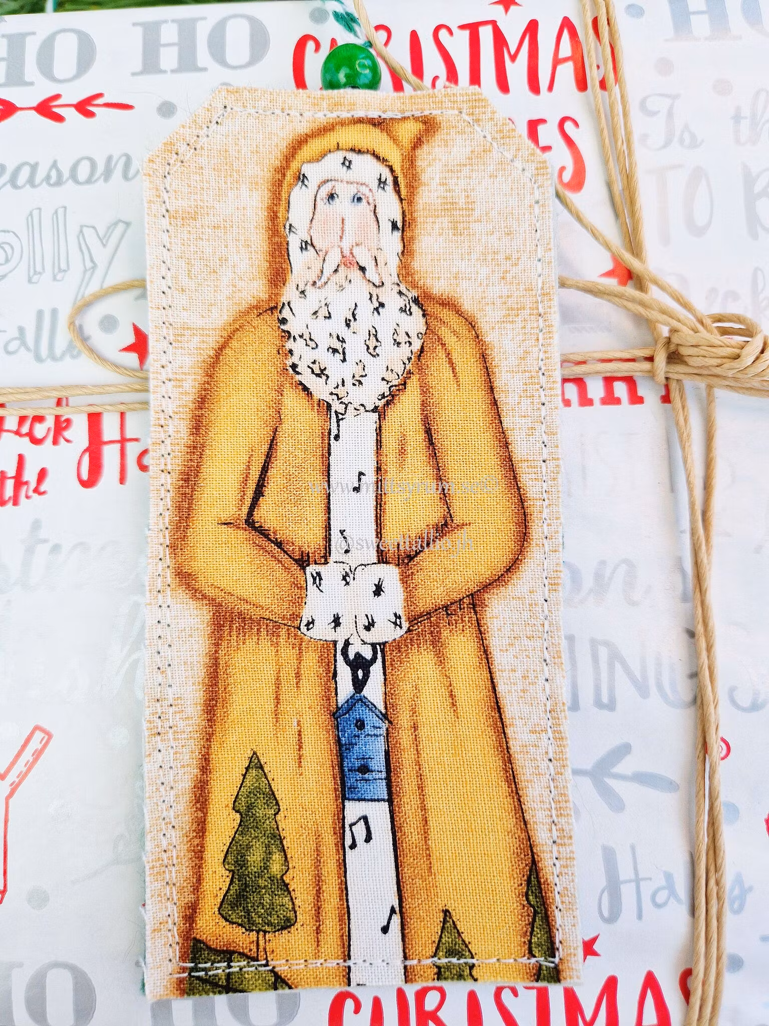 Julklapps tag Tomte Fågelhus