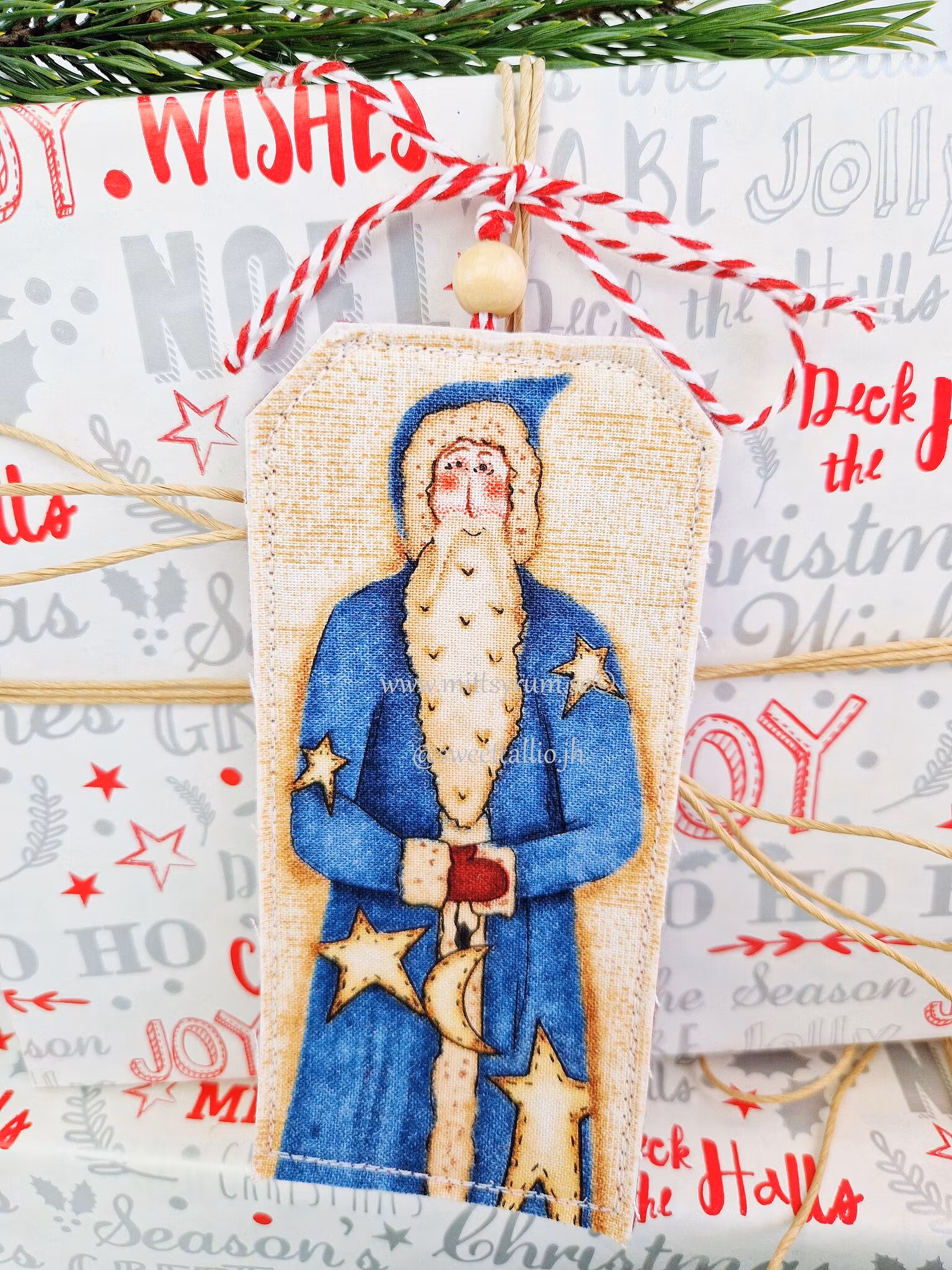 Julklapps tag Tomte Måne