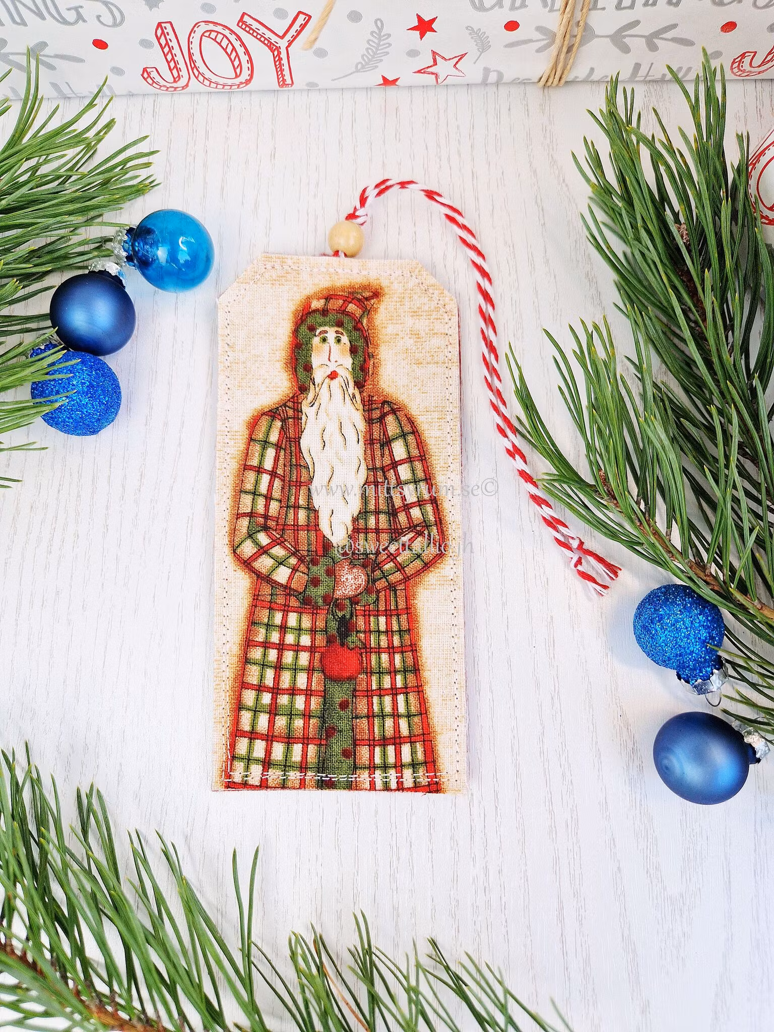 Julklapps tag Tomte Äpple