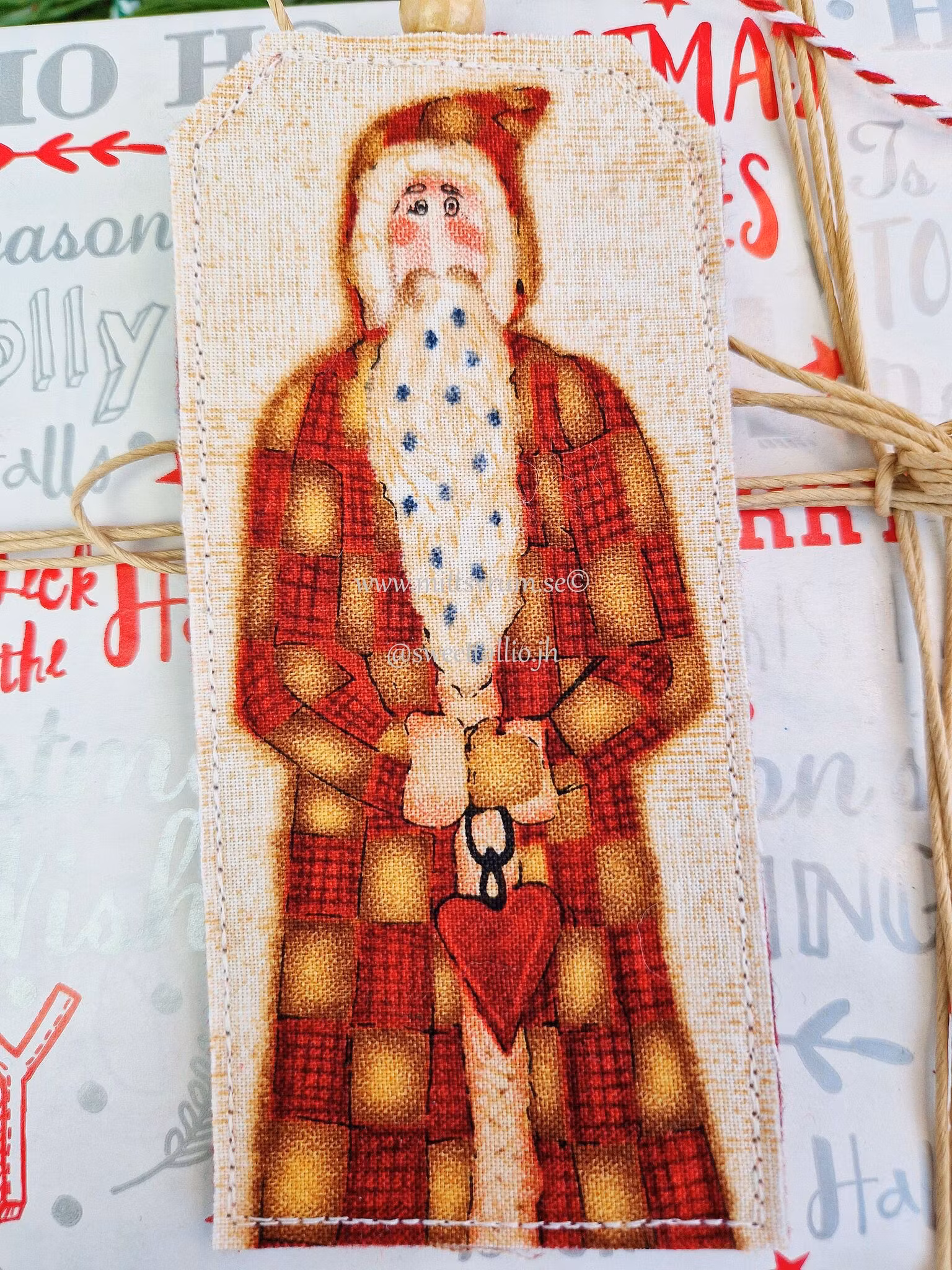 Julklapps tag Tomte Hjärta
