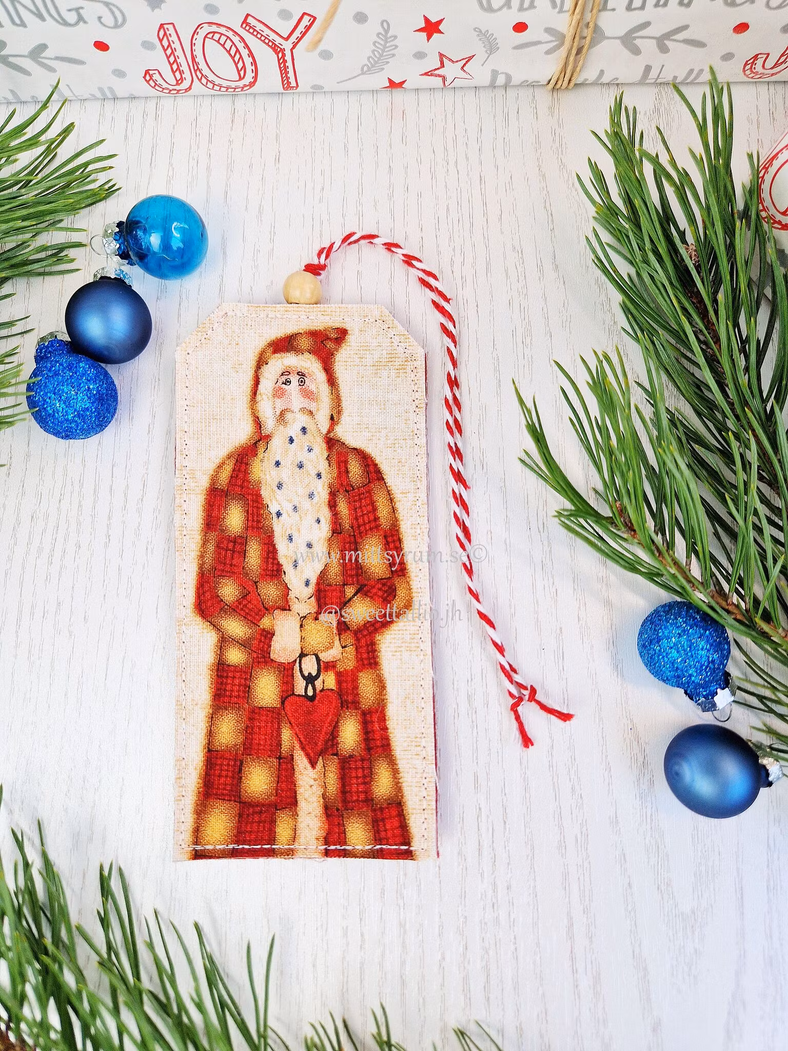 Julklapps tag Tomte Hjärta
