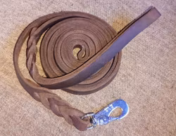 Läderkoppel brun ca 280cm