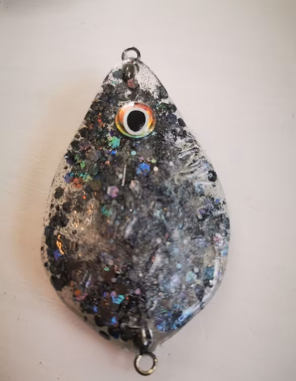 TFISH RAUTAS STINGRAY MINI,  7cm, black glitter utan  blink nr108