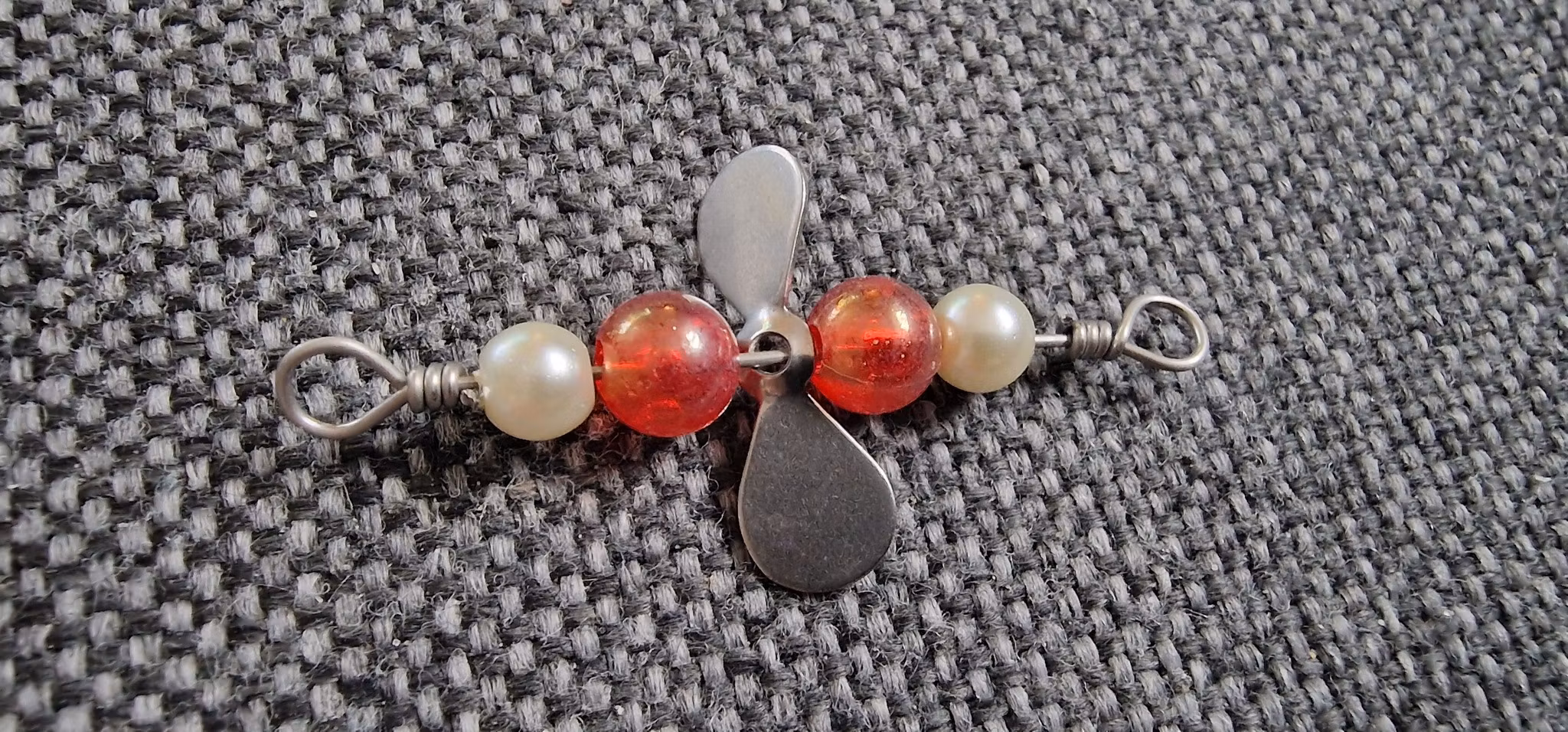 TFISH HELI BIG BLADE, Red and White Pearl