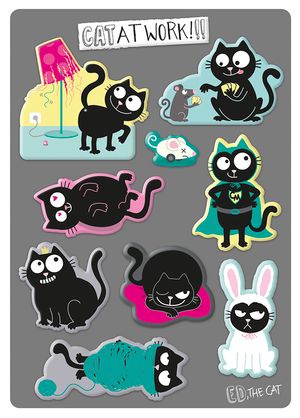 Ed the Cat magnetset