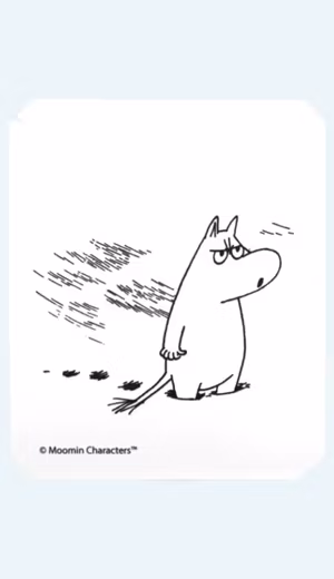 Isskrapa Mumin pulsar arg i snö