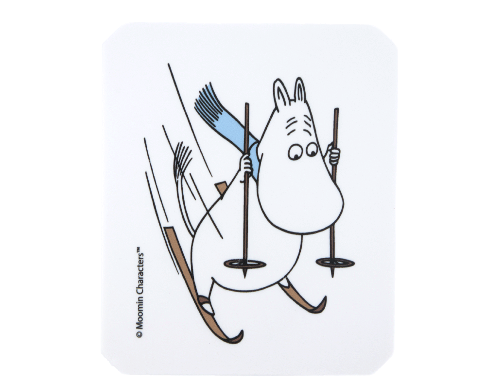 Isskrapa Mumin åker skidor