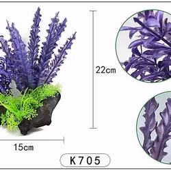 Plastväxt på rot Cryptocoryne blå / lila 21 cm