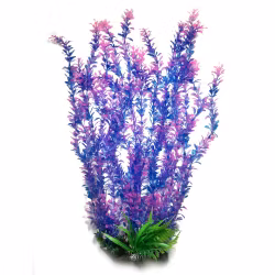 Plastväxt Rotala bonsai blå/lila med rosa detaljer 55 cm