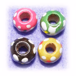 Träpärlor - ca 10 mm - 4 olika färger