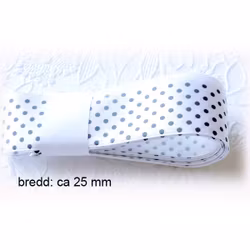 Band - prickig svart/vit -  ca 25 mm bredd - ca 3 meter