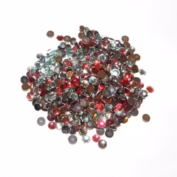 Rhinstenar - ca 500 st - runda - ca 4 mm - 4 olika färger