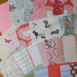 Scrapbookingspapper - ca 14 - 15 cm - ca 50 st