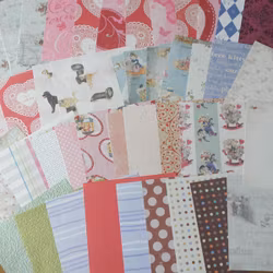 Scrapbookingspapper - ca 14 - 15 cm - ca 50 st