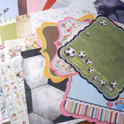 Scrapbookingspapper - ca 20 - 30 cm - ca 25 st - baby/barntema