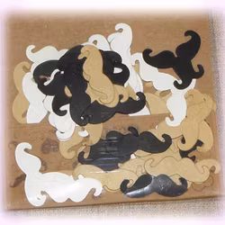 Mustasch i papper och klistermärken