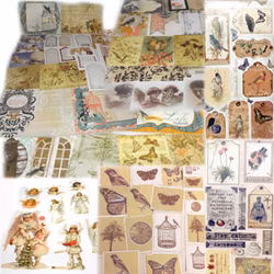 Mix med bilder, card toppers, tags, mm