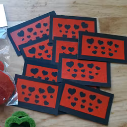 Mix med hjärtan - hjärtan i filt och card toppers