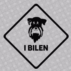 Bildekal - Schnauzer bilen - svart eller vit