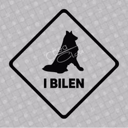 Bildekal - Groenendael i bilen - svart eller vit