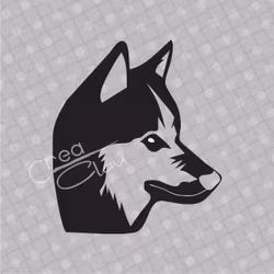 Dekal - Siberian Husky - svart eller vit