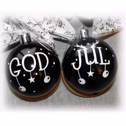 12 st julpynt - svart / vit