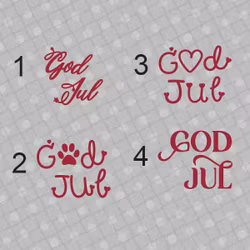 Text "God Jul" - passar till julgranskula - 5 st