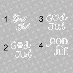 Text "God Jul" - passar till julgranskula - 5 st