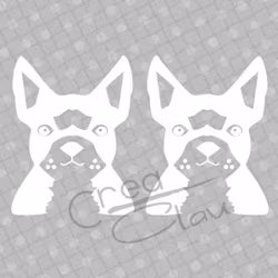 Dekal - Boston Terrier -  svart eller vit - 2-pack